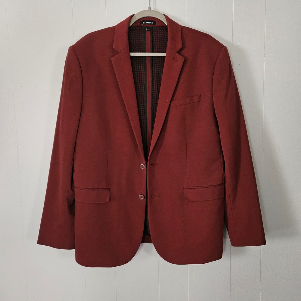 Express Blazer Mens Slim Fit Cotton Nylon Sport Coat Button Jacket 42R